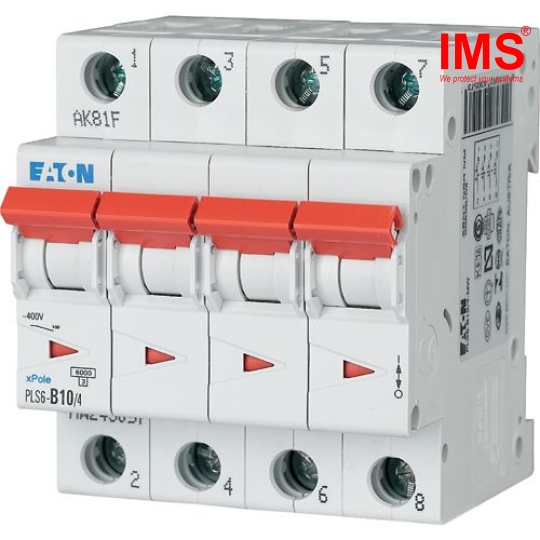 Cầu dao MCB EATON 4P 6A PLS6-D6/4